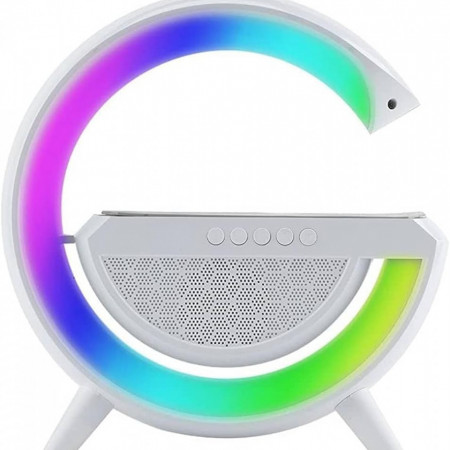 Boxa Bluetooth 7W cu Lampa Veghe lumina multicolora RGB, Incarcator Wireless Smartphone