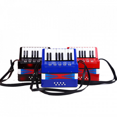 Acordeon 8 basi, 17 clape, Pentru copii - initiere, invatat, 23 x 23 x 10 cm