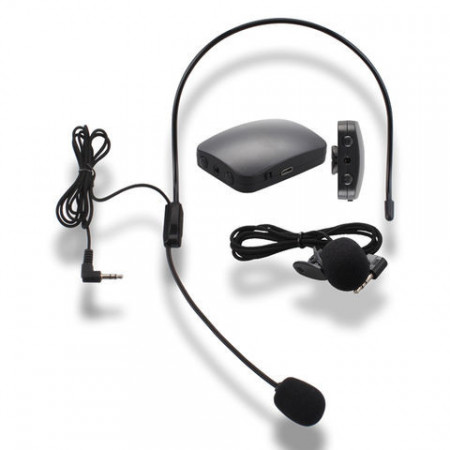 Set lavaliera receptor wireless, headset si microfon de prins pe haina