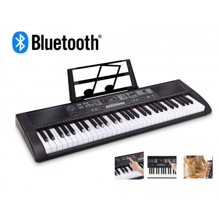 Orga electronica incepatori MQ-607 Bluetooth + Microfon, Pian 61 clape, USB, 200 Timbre/Ritmuri