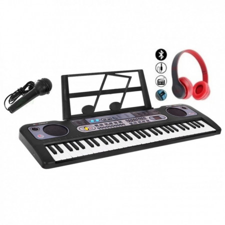 Orga electronica 5 octave + Casti wireless, Ideala pentru copii, 61 clape, Microfon karaoke, MQ-6119