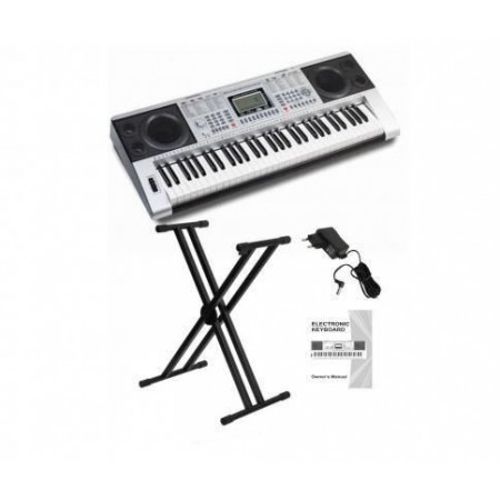 Orga electronica 61 clape sensitive tip pian XY-332 + Stativ reglabil, USB, MIDI, Display tastatura