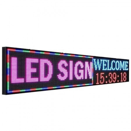400x40 CM (384x32 pixeli LED p10 RGB FullColor), Display reclama LED Full Color, Afisaj firma luminoasa, Wireless, IP65
