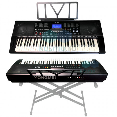 Orga electronica YM-8810, 61 clape Dinamice Touch-response, Afisaj claviatura, MIDI-PC, 500 Ritmuri/Timbre