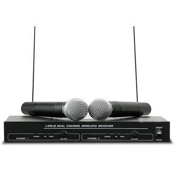 Set 2 Microfoane SM58 Wireless LX-88-2, Receiver cu reglaj volum, Conexiune XLR