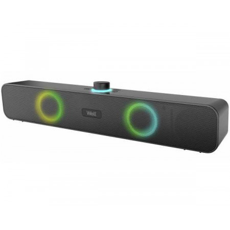 Soundbar Bluetooth cu lumini LED RGB, Boxe 3" 2x5W, Acumulator 1200mAh