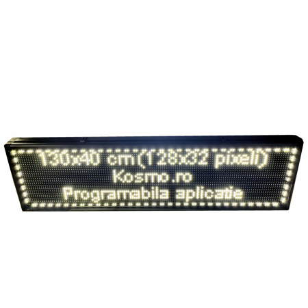 135x40 CM Panou afisaj programabil LED Alb/Rosu, Reclama firma luminoasa (128x32 pixeli P10)