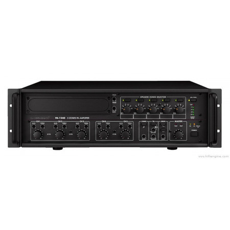 Amplificator boxe de linie 240W / 360W, Bluetooth, USB, Reglaj 6 zone, Difuzoare 70-120V