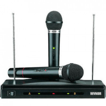 Set karaoke cu 2x Microfon Wireless, Buton On-Off, Receiver FM System WVNGR C-05 HEROSTAR