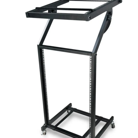 Suport mobil consola DJ mixer audio, Stativ rack statie putere 12 unitati, Rotile, Ajustabil
