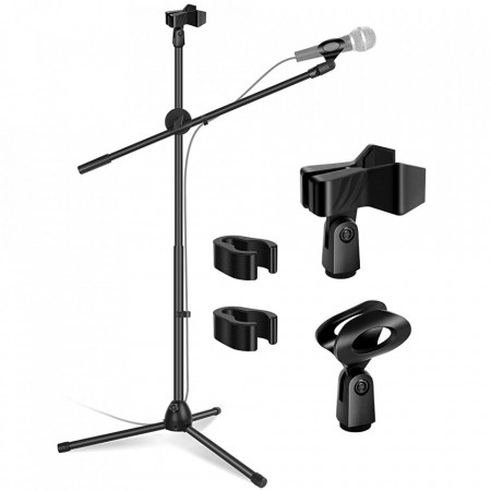 Suport pentru doua microfoane, stativ trepied reglabil 70-200cm, YS9063, Profesional