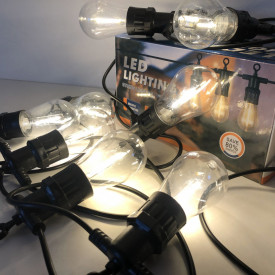 10 x Becuri LED 3W decorative vintage, Lungime instalatie: 10 metri, Exterior IP65 - Img 4