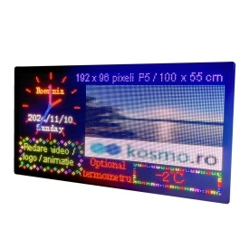 100x55 CM Panou LED P5 Redare Video Reclama Firma Luminoasa Promovare Afacere (192x96 pixeli)