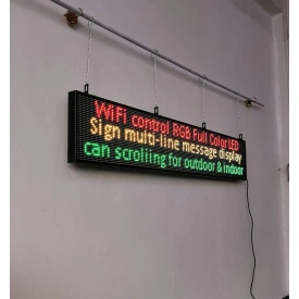 800x55 CM Afisaj LED RGB color Programabil telefon, Reclama firma luminoasa (768x48 pixeli) - Img 3