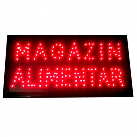 Afisaj luminos cu mesaj predefinit: MAGAZIN ALIMENTAR, Semn reclama LED 50x20CM - Img 2