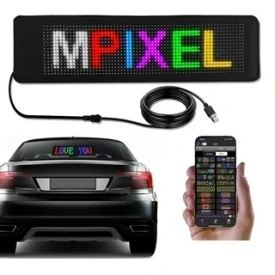 Afisaj programabil AUTO cu aplicatie telefon, 64x16 pixeli LED RGB Alimentare 5V USB, Taxi Uber Bolt - Img 3
