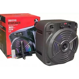 Boxa portabila 12" ZQS12113 Bluetooth USB 30W, Difuzor party pentru curte, Microfon, Acumulator 3.6A - Img 3