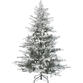 Brad artificial craciun sarbatori iarna 180 CM, Alb verzui (efect ninsoare), Stander