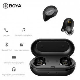 Casti Wireless Boya BY-AP1-B, In-Ear Bluetooth Headphones, Doc incarcare 400mAh - Img 3