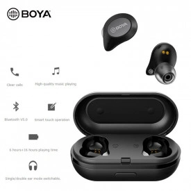 Casti Wireless Boya BY-AP1-B, In-Ear Bluetooth Headphones, Doc incarcare 400mAh - Img 3