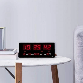 Ceas electronic digital perete 36x15CM cu afisaj LED ora/minut/secunda, data, temperatura, cronometru, secundar, 3615 - Img 7
