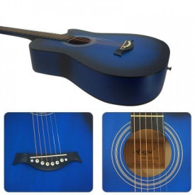 Chitara acustica 4/4 incepatori (38") + Husa + Curea + 2x Pana + 6x Corzi rezerva - Img 2