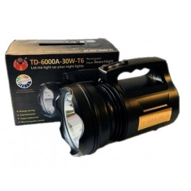Lanterna LED TD-6000 30W, Lumina puternica, Faza lunga-scurta, Acumulator - Img 1