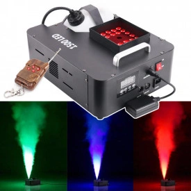 Masina fum usor de podea 1500W, 24 x LED RGB, Pompa spray efecte ceata/fog cu jet vertical/orizontal, dansul mirilor