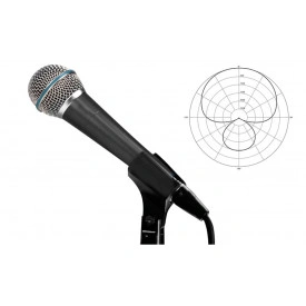 Microfon Profesional Beta 58 Dinamic Voce, Cu cablu/fir 300cm, husa si nuca plastic - Img 3