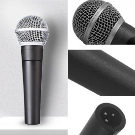 Microfon vocal cu fir SM58, Buton On-Off, Include: Cablu 300cm, Husa, Nuca plastic - Img 3