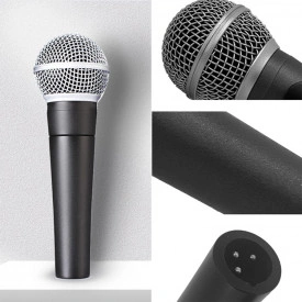 Microfon vocal cu fir SM58, Buton On-Off, Include: Cablu 300cm, Husa, Nuca plastic - Img 3