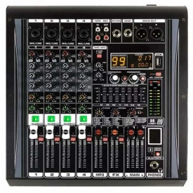 Mixer audio 4 canale amplificat 2 x 450W, Bluetooth, USB, 99 Efecte digitale, Consola DJ boxe - Img 4
