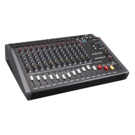 Mixer audio activ 2 x 1000W amplificat, 12 canale intrare, Bluetooth USB Phantom 48V