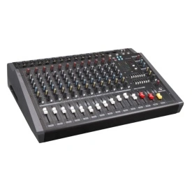 Mixer audio activ 2 x 1000W amplificat, 12 canale intrare, Bluetooth USB Phantom 48V