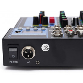 Mixer audio neamplificat 7 canale F7-MB, Consola DJ pentru boxe active (semnal), Portabil - Img 6