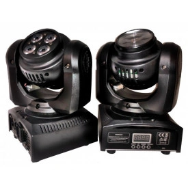 Moving head proiector dublu (fata-verso) 1x20W RGBW & 4x10W WASH LED, Aparat cu cap rotativ lumini scena club party disco - Img 4