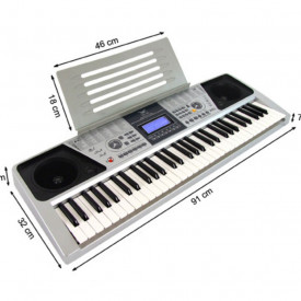 Orga electronica XTS-661 cu afisaj claviatura, Sintetizator 61 de taste, 5 octave, 91x32cm - Img 4