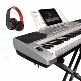 Orga electronica XY-335 + Casti Bluetooth + Suport dublu X, 61 clape Claviatura TouchSensitive, USB MIDI - Img 1