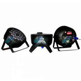 PAR-LED 18x10W RGBW, Carcasa aluminiu, Cooler, Proiector disco puternic, Scena, Eveniment, Lumini color si albe 180W - Img 7
