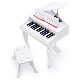 Pian in miniatura cu 30 de clape pentru exersat si invatat, Claviatura copii 3 - 7 ani tip xilofon, Scaun, MDF + ABS - Img 1