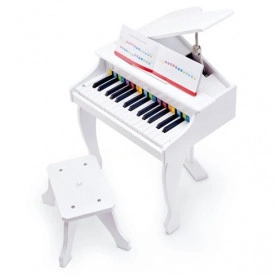 Pian in miniatura cu 30 de clape pentru exersat si invatat, Claviatura copii 3 - 7 ani tip xilofon, Scaun, MDF + ABS