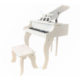 Pian in miniatura cu 30 de clape pentru exersat si invatat, Claviatura copii 3 - 7 ani tip xilofon, Scaun, MDF + ABS - Img 7