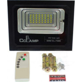 Proiector lumina 50W LED 6500k + Panou fotovoltaic 12W, Telecomanda, Acumulator integrat - Img 3