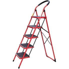 Scara otel 5 trepte pliabila, Treapta platforma 35x25cm, max. 125 kg, Ladder 5 step steel - Img 4