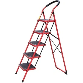 Scara otel 5 trepte pliabila, Treapta platforma 35x25cm, max. 125 kg, Ladder 5 step steel - Img 4