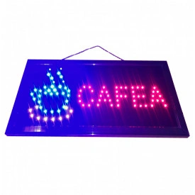 Semn luminos, reclama LED cu mesajul CAFEA, dinamic