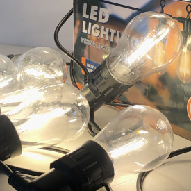 10 x Becuri LED 3W decorative vintage, Lungime instalatie: 10 metri, Exterior IP65 - Img 5
