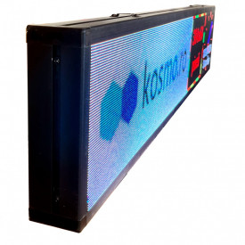 100x20 CM Ecran panou publicitar LED programabil aplicatie, Reclama Luminoasa Video Logo (384x64 pixeli LED P2 RGB FullColor) - Img 3