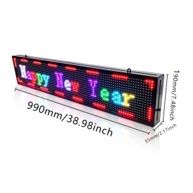 100x20 CM Firma luminoasa reclama afisaj programabil LED RGB Fullcolor, Aplicatie telefon (96x16 pixeli) - Img 6