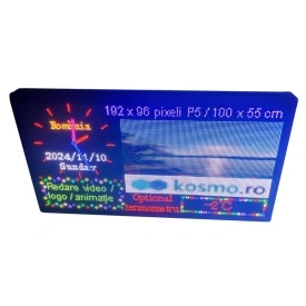 100x55 CM Panou LED P5 Redare Video Reclama Firma Luminoasa Promovare Afacere (192x96 pixeli) - Img 6